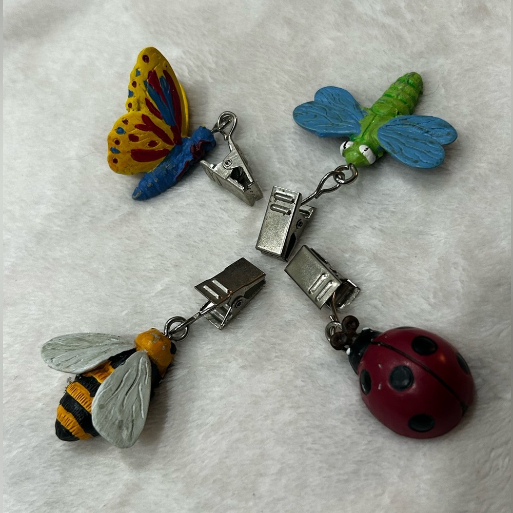 Tablecloth Weights - Set of 4 Butterfly, Bumble Bee, Dragon Fly & Lady Bug